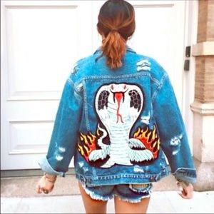LF Jackets & Coats - LF Stores Furst of a kind flame distressed jacket LF Jackets & Coats - LF Stores Furst of a kind flame distressed jacket